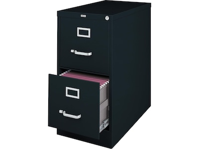 Quill Brand® 2-Drawer Vertical File Cabinet, Locking, Letter, Black, 25D (25157D)