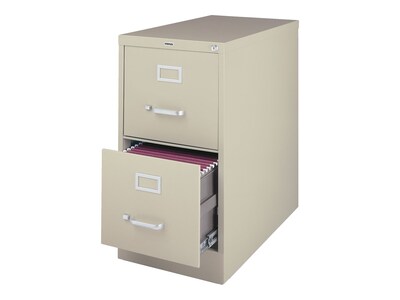 Quill Brand® 2-Drawer Vertical File Cabinet, Locking, Letter, Putty/Beige, 25D (25155D)