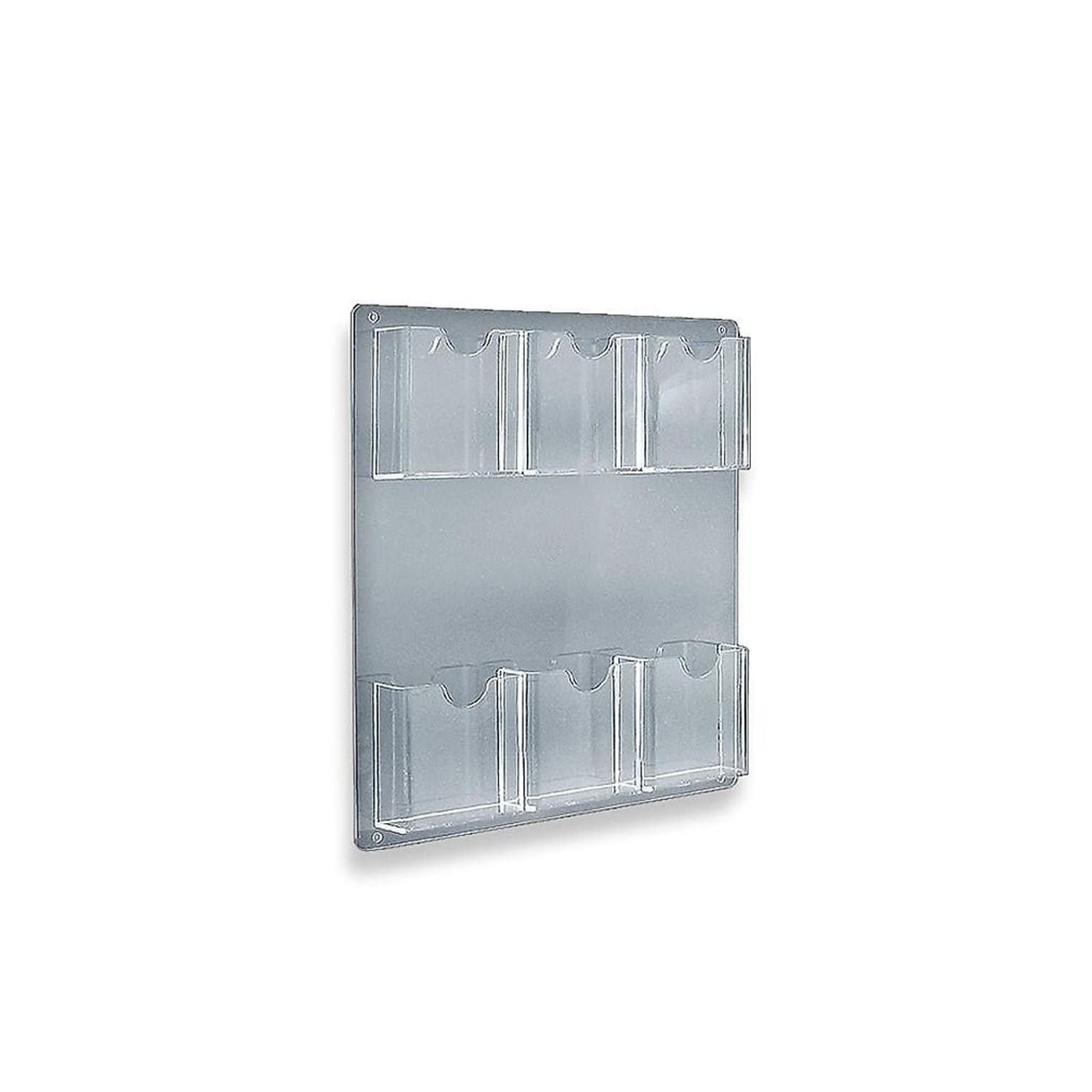 Azar Brochure Holders, 16.5 x 14.5, Vertical, Tabletop, Clear Acrylic, 2/Pack (252066)