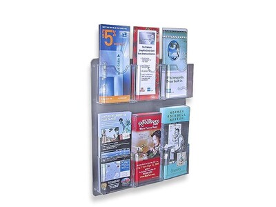 Azar Displays Wall Brochure Holders, 16.5H x 14.5W, Clear, 2/Pack (252066)