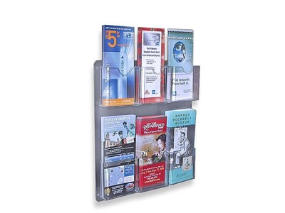 Azar Brochure Holders, 16.5 x 14.5, Vertical, Tabletop, Clear Acrylic, 2/Pack (252066)