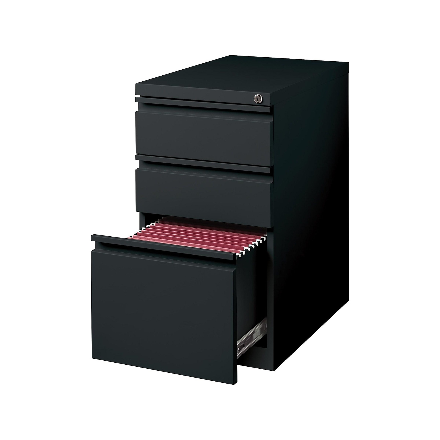 Quill Brand® 3-Drawer Vertical File Cabinet, Locking, Letter, Black, 19.88D (24874D)