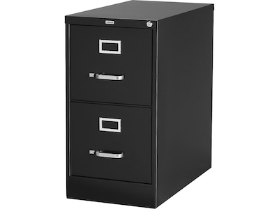 Quill Brand® 2-Drawer Vertical File Cabinet, Locking, Letter, Black, 26.5D (28882D)