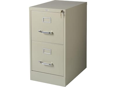 Quill Brand® 2-Drawer Vertical File Cabinet, Locking, Letter, Putty/Beige, 22D (22334D)