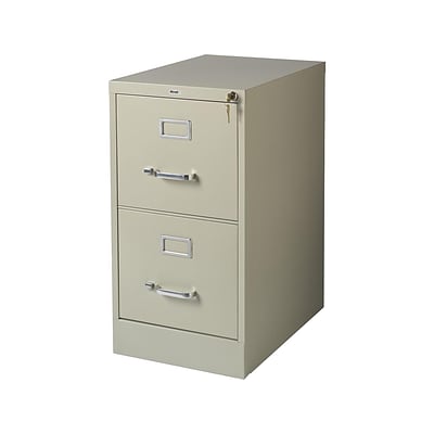 Quill Brand 2 Drawer Vertical File Cabinet Locking Letter Putty Beige 22 D 22334d Quill Com