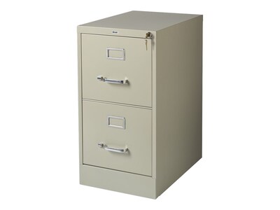 Quill Brand® 2-Drawer Vertical File Cabinet, Locking, Letter, Putty/Beige, 22D (22334D)