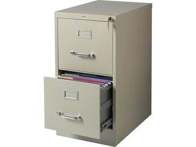 Quill Brand® 2-Drawer Vertical File Cabinet, Locking, Letter, Putty/Beige, 22"D (22334D)