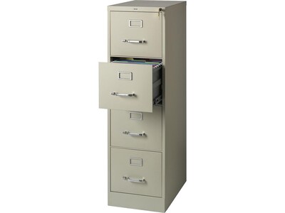 Quill Brand® 4-Drawer Vertical File Cabinet, Locking, Letter, Putty/Beige, 22"D (22336D)