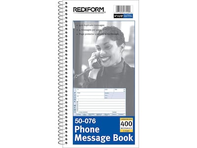 Rediform Phone Message Pad, 3 x 5, White/Blue, 100 Sheets/Pad (50076)