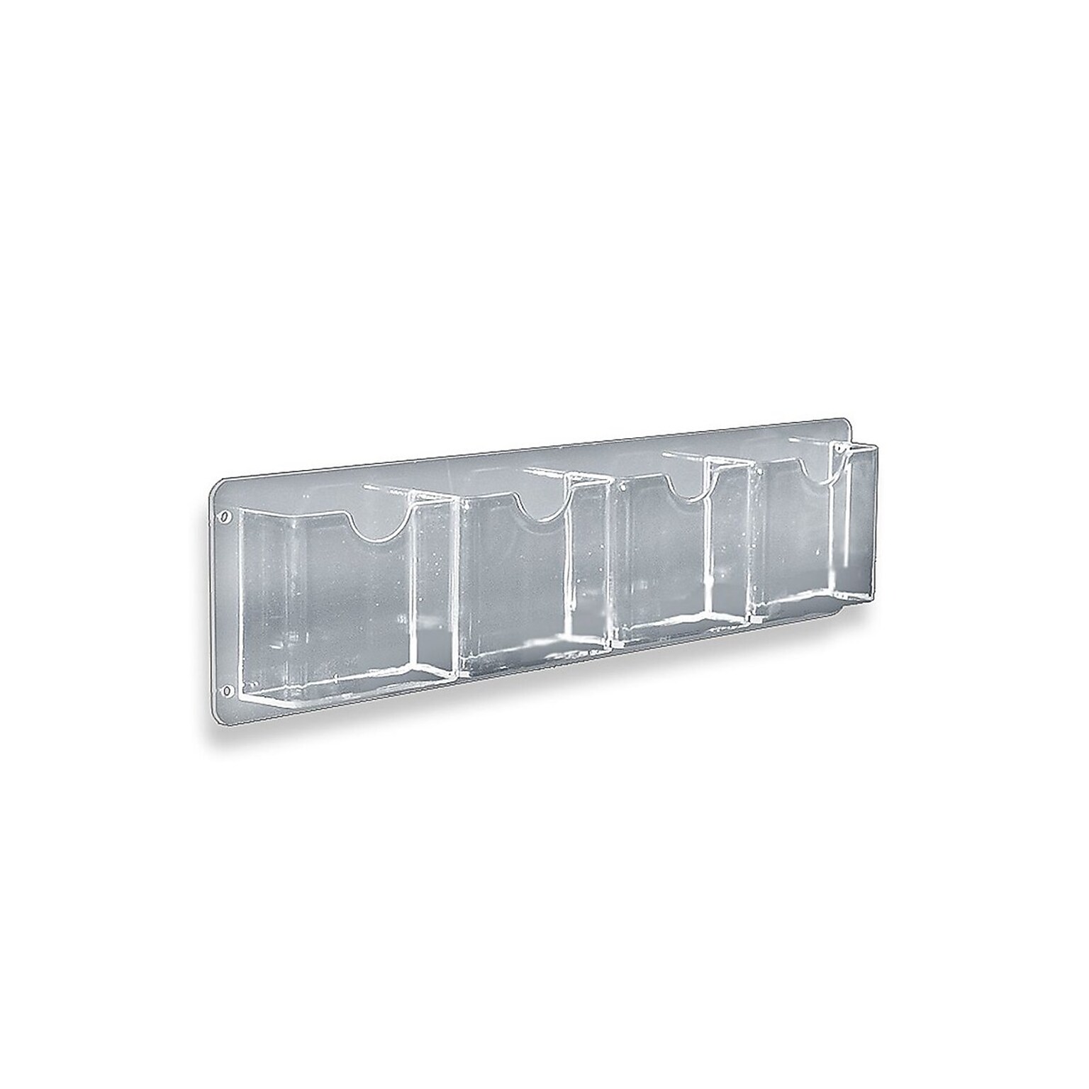 Azar Brochure Holders, 5.5 x 18.75, Horizontal, Wall Mounted, Clear Acrylic, 2/Pack (252064)