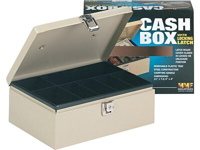 MMF Industries STEELMASTER Cash Box, 7 Compartments, Beige (221612003)