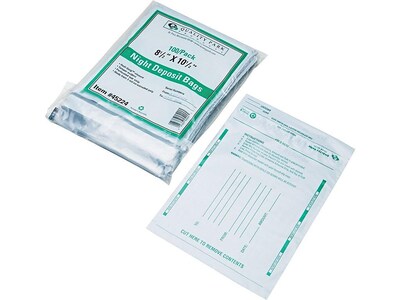 Quality Park Night Deposit Bags, Opaque White, 100/Box (QUA45224)