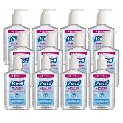 PURELL® Advanced Refreshing 8 oz. Gel Hand Sanitizer, Clean Scent,  12/Carton (9652-12CT)