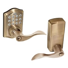 Honeywell Electronic Entry Lever Door Lock, Antique Brass (8734101)