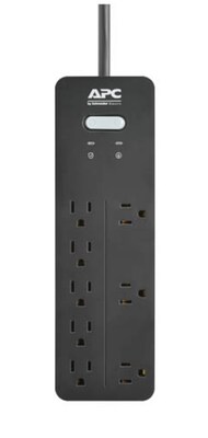 APC Home/Office SurgeArrest 8 Outlet Electronic Surge, 6 Cord, 2160 Joules (PH8)