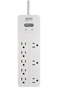 APC Home/Office SurgeArrest 8 Outlet Electronic Surge, 6 Cord, 2160 Joules (PH8W)