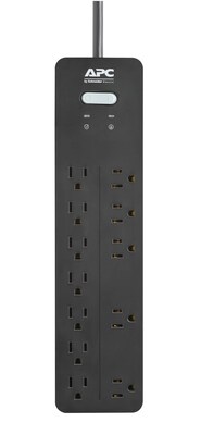 APC Home/Office SurgeArrest 12 Outlet Electronic Surge, 6 Cord, 2160 Joules (PH12)