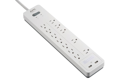 APC Home/Office SurgeArrest 12 Outlet Electronic Surge, 6 Cord, 2160 Joules (PH12U2W)