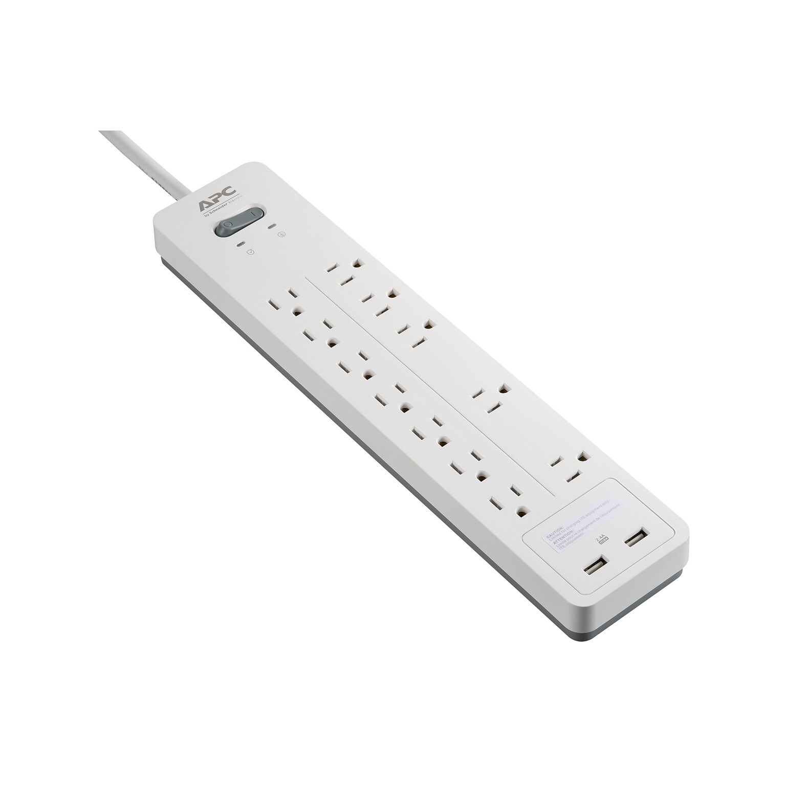 APC Home/Office SurgeArrest 12 Outlet Electronic Surge, 6 Cord, 2160 Joules (PH12U2W)