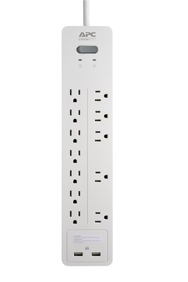 APC Home/Office SurgeArrest 12 Outlet Electronic Surge, 6 Cord, 2160 Joules (PH12U2W)