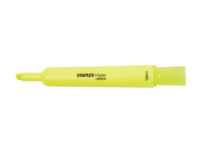 Staples Hype Tank Highlighters, Chisel Tip, Yellow, Dozen (29203-CC)