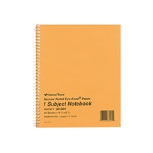 National Brand 1-Subject Notebooks, 7 x 8, Narrow Ruled, 80 Sheets, Brown (33004)