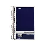 TOPS Oxford 5-Subject Notebook, 6 x 9.5, Wide Ruled, 175 Sheets, Navy (TOP 63859)
