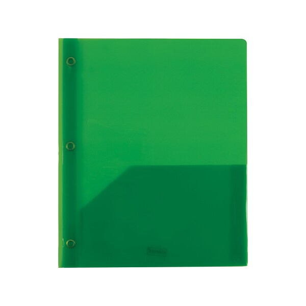 2 Pocket Plastic Folder, Green