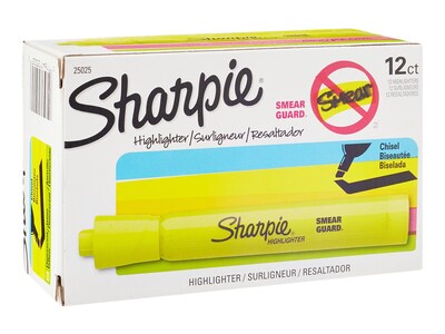 Sharpie Tank Highlighter, Chisel Tip, Yellow (25025)