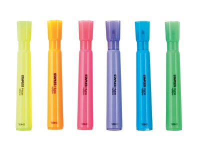 Staples Hype Tank Highlighters, Chisel Tip, Assorted, Dozen (29204-CC)