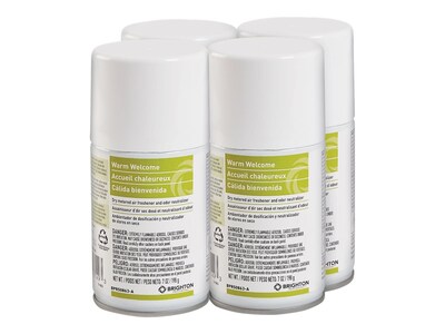 Brighton Professional™ Aerosol Refill Metered Air Freshener, Warm Welcome, 7 Oz., 4/Ct (BPR50863-A)