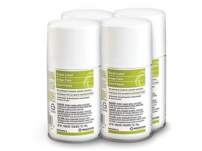 Brighton Professional™ Aerosol Refill Metered Air Freshener, Fresh Linen, 7 Oz., 4/Ct (BPR50858-A)