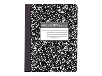 Roaring Spring Paper Products Composition Notebooks, 9.75" x 7.5", Wide Ruled, 100 Sheets, Black (77230)