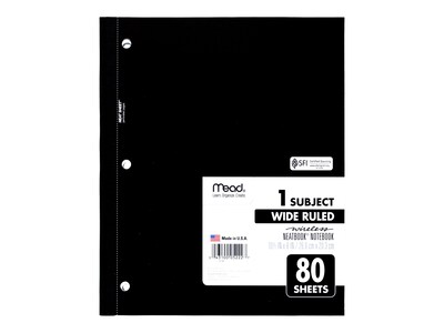 Mead Wireless Neatbook 1-Subject Notebooks, 8" x 10.5", Wide Ruled, 80 Sheets, Each (05222)