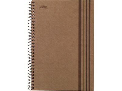 Sustainable Earth by Staples 1-Subject Notebook, 8.5" x 11", College Ruled, 100 Sheets, Brown (52121)