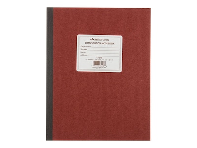 National Brand 1-Subject Computation Notebooks, 9.25 x 11.75, Quad, 75 Sheets, Brown (43648)