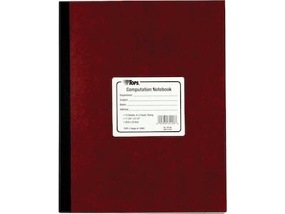 TOPS Computation Notebooks, 9.5 x 11.75, Quad, 75 Sheets, Red (35126)