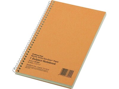 Rediform Brown Board Cover 1-Subject Notebooks, 5" x 7.75", Narrow Ruled, 80 Sheets, Brown (RED33002)