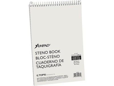 Ampad Steno Pad, 6 x 9, Gregg Ruled, Green, 60 Sheets/Pad (TOP 25-270)