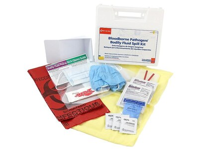 First Aid Only Wall-Mount Bloodborne Pathogen And Bodily Fluid Spill Kit, 23 pieces (214-U/FAO)