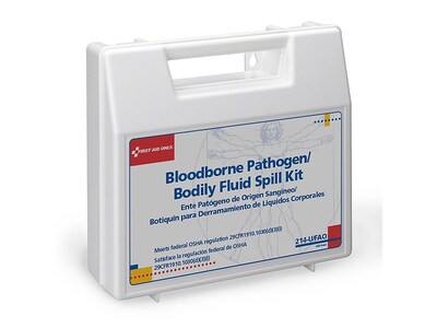 First Aid Only Wall-Mount Bloodborne Pathogen And Bodily Fluid Spill Kit, 23 pieces (214-U/FAO)