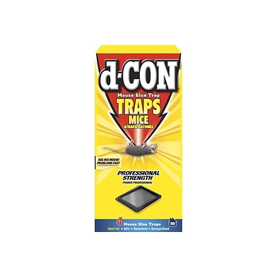 d-CON® Glue Traps for Rodents, 4/Pack, 12 Packs/Carton (REC 78642)