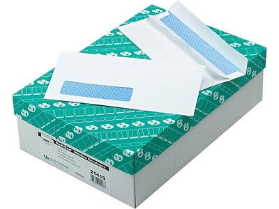 Quality Park Redi-Seal Security Tinted #10 Window Envelope, 4 1/8 x 9 1/2, White Wove, 500/Box (21