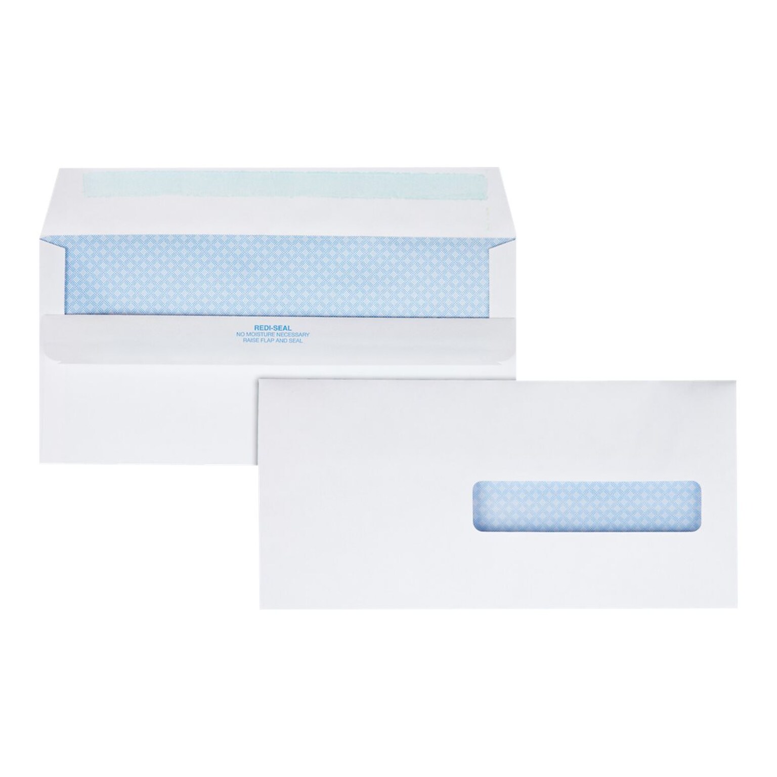 Quality Park Redi-Seal Security Tinted Window Envelope, 4 1/2 x 9 1/2, Woven White, 500/Box (21438)