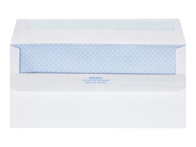 Quality Park Redi-Seal Security Tinted Window Envelope, 4 1/2" x 9 1/2", Woven White, 500/Box (21438)