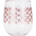 Rose Gold Chevron Plastic Stemless Wine Glasses by Elise, 6 Count