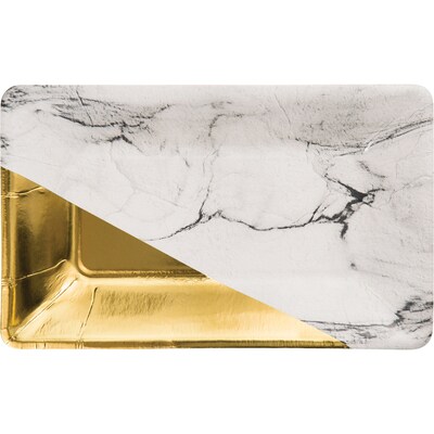 Marble and Gold Foil Appetizer Plates by Elise, 24 Count