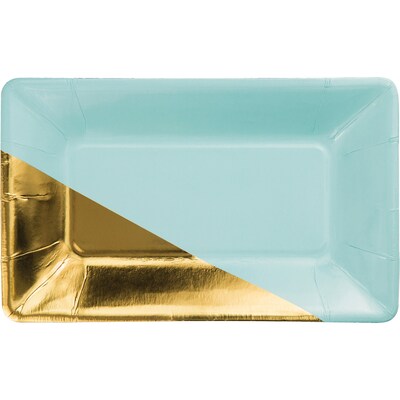 Mint and Gold Foil Appetizer Plates by Elise, 24 Count