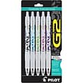 Pilot G2 Fashion Collection Retractable Gel Pens, Fine Point, Assorted Ink, 5/Pack (31392)