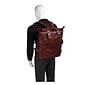 Mcklein Leather Dual Access Laptop Backpack, Kennedy, Pebble Grain Calfskin Leather, Brown (88734)